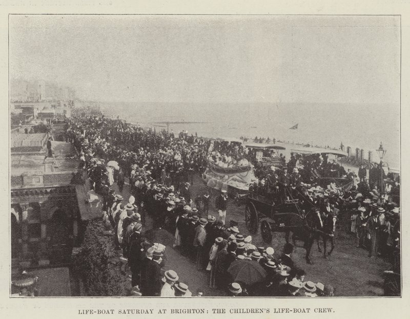 Redningsbåd lørdag i Brighton, børnenes redningsbåds besætning af English Photographer