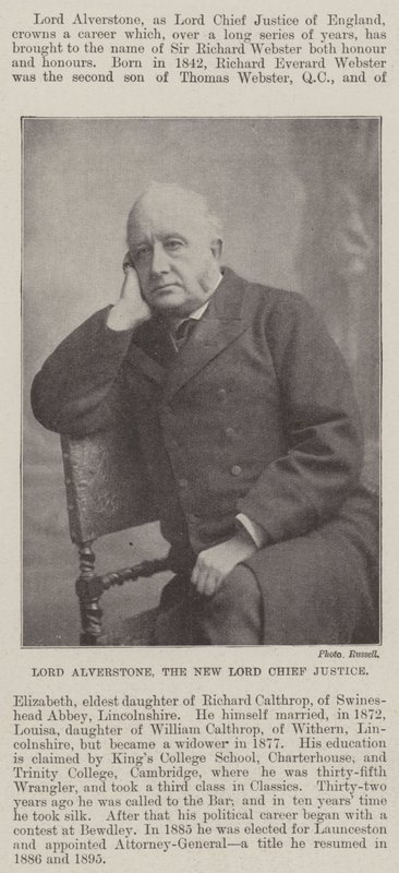 Lord Alverstone, den nye Lord Chief Justice af English Photographer