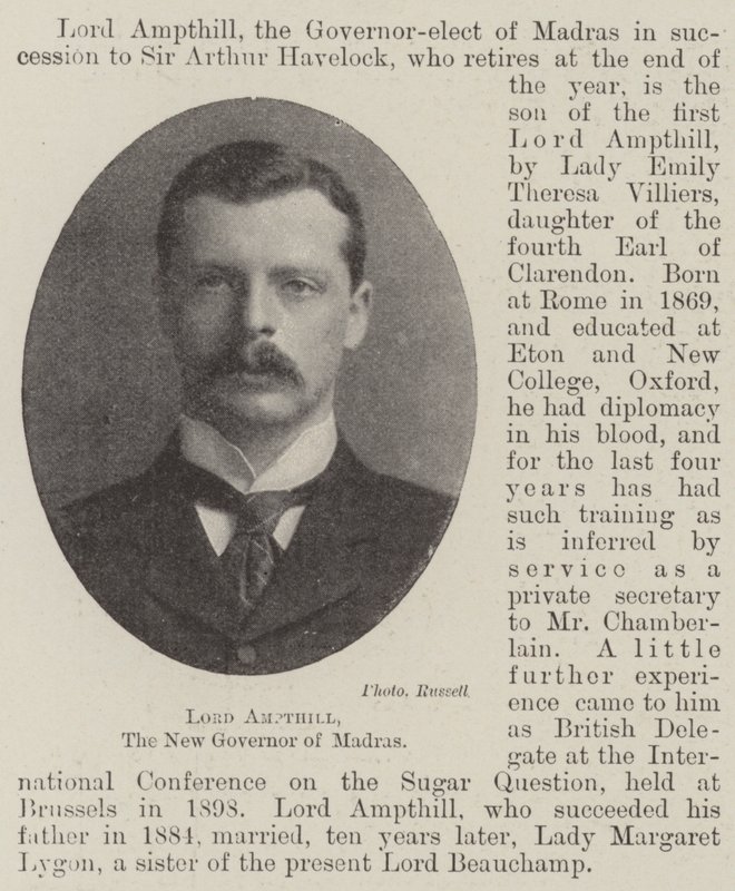 Lord Ampthill, den nye guvernør i Madras af English Photographer