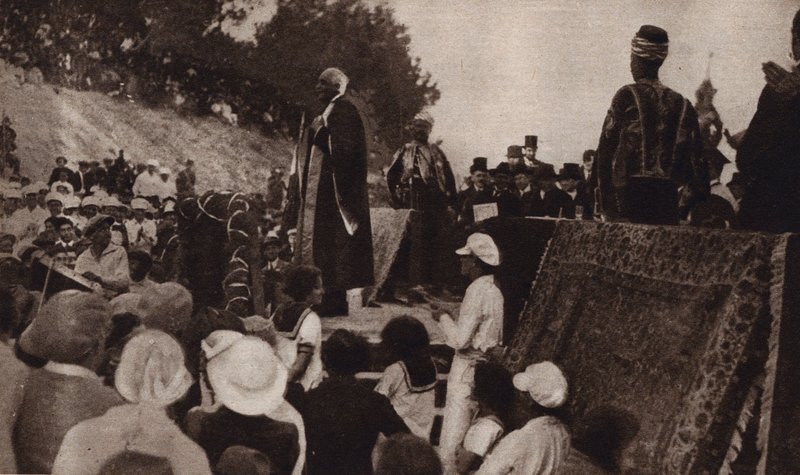 Lord Balfour taler til støtte for oprettelsen af en jødisk stat i Palæstina af English Photographer