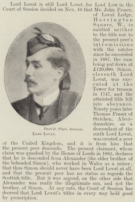 Lord Lovat af English Photographer
