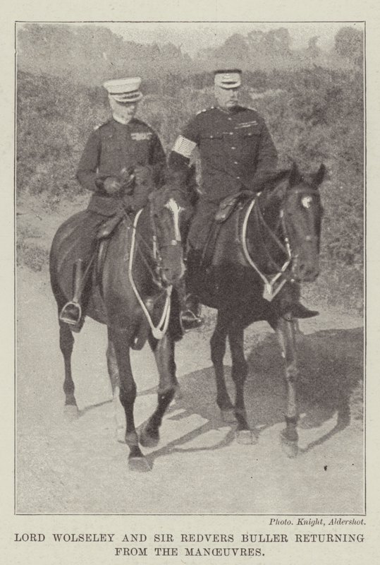 Lord Wolseley og Sir Redvers Buller vender tilbage fra manøvrerne af English Photographer