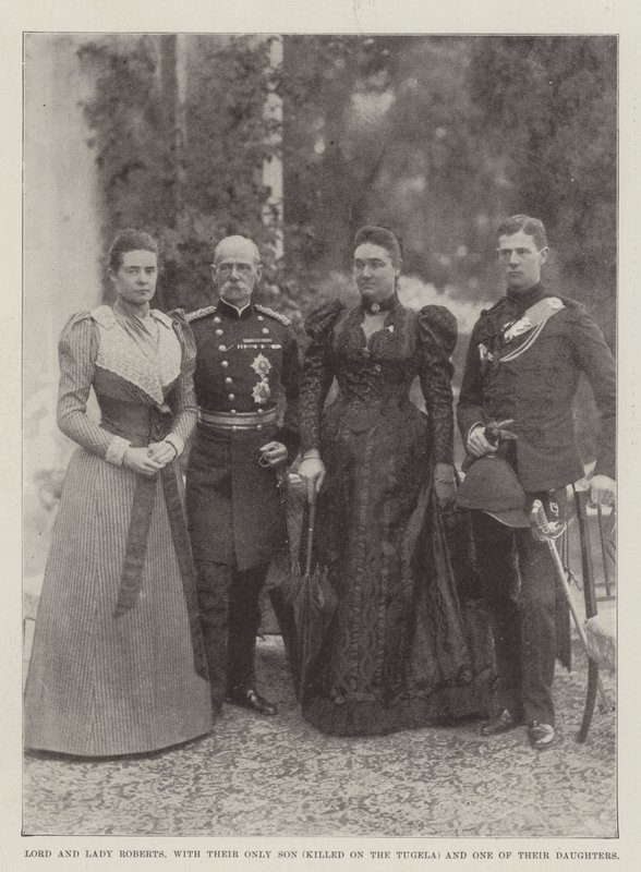 Lord og Lady Roberts med deres eneste søn (dræbt på Tugela) og en af deres døtre af English Photographer
