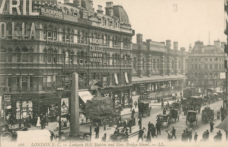 Ludgate Hill Station og New Bridge Street, London af English Photographer