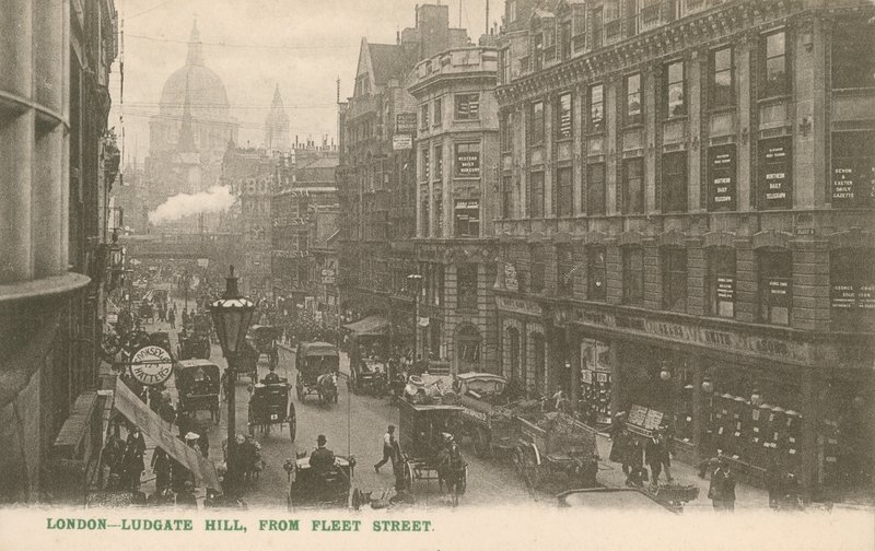 Ludgate Hill fra Fleet Street, London af English Photographer