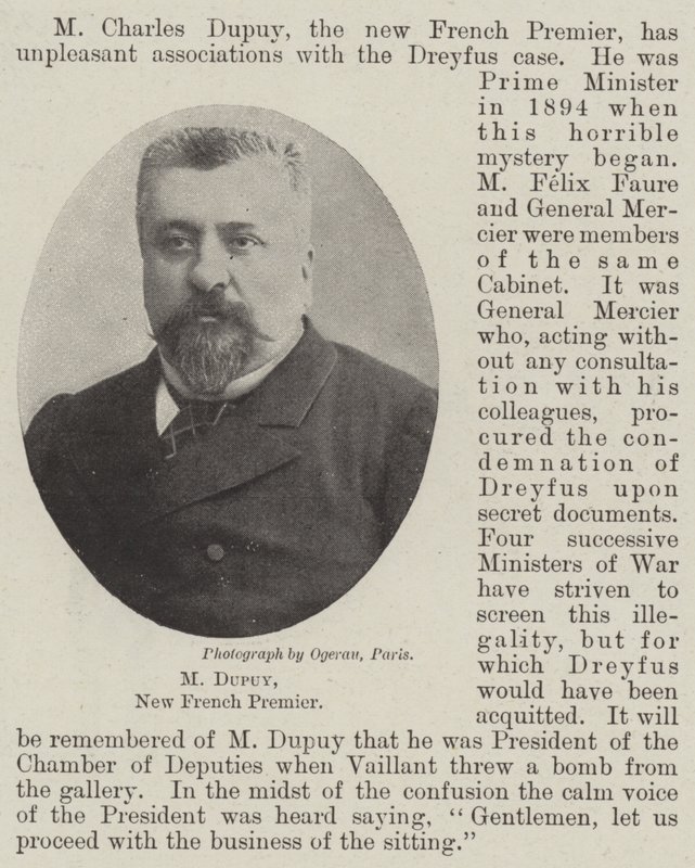 M Dupuy, ny fransk premierminister af English Photographer