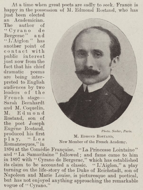 M Edmond Rostand, nyt medlem af det franske akademi af English Photographer
