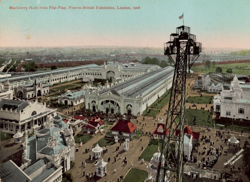 Maskinhaller fra Flip-Flap, The Great White City, London af English Photographer