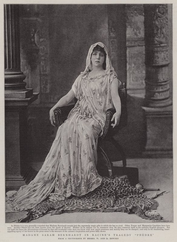 Madame Sarah Bernhardt i Racines Tragedy Phedre af English Photographer