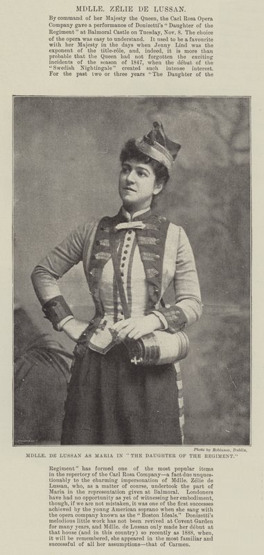Mademoiselle de Lussan som Maria i Regimentets datter af English Photographer