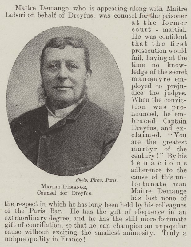 Maitre Demange, advokat for Dreyfus af English Photographer