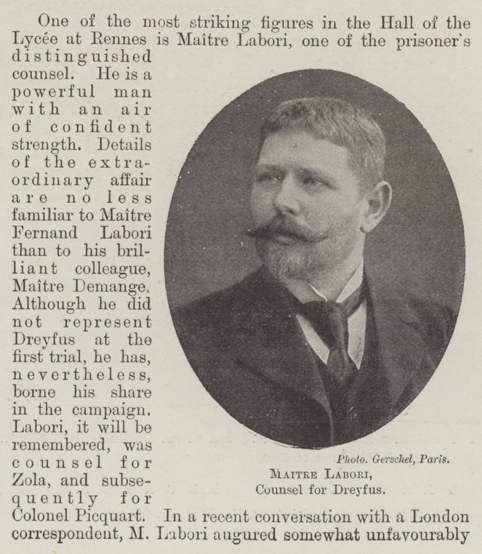 Maitre Labori, advokat for Dreyfus af English Photographer
