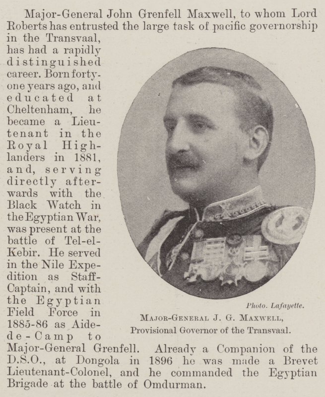 Generalmajor J G Maxwell, provisorisk guvernør i Transvaal af English Photographer