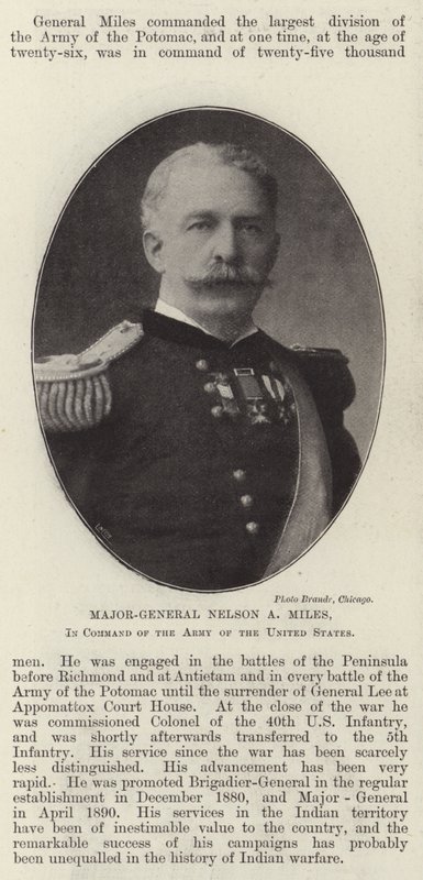 Generalmajor Nelson A Miles, i kommando over hæren i USA af English Photographer