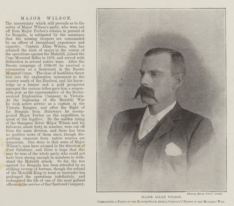 Major Allan Wilson, der kommanderede et parti af British South Africa Companys Tropper i Matabili-krigen af English Photographer