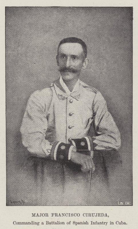 Major Francisco Cirujeda, der kommanderede en bataljon af spansk infanteri i Cuba af English Photographer