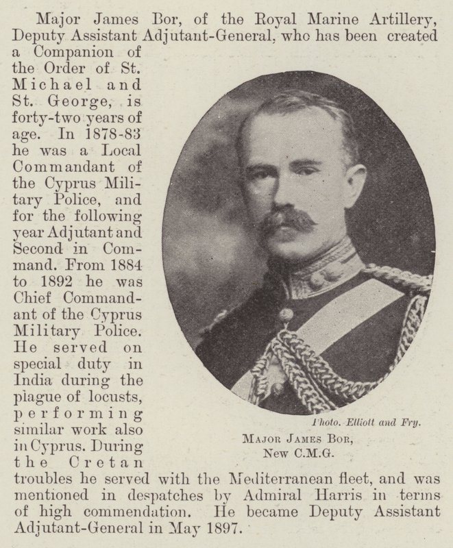 Major James Bor, ny CMG af English Photographer