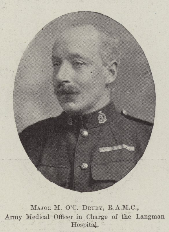 Major M OC Drury, RAMC, hærlæge med ansvar for Langman Hospital af English Photographer