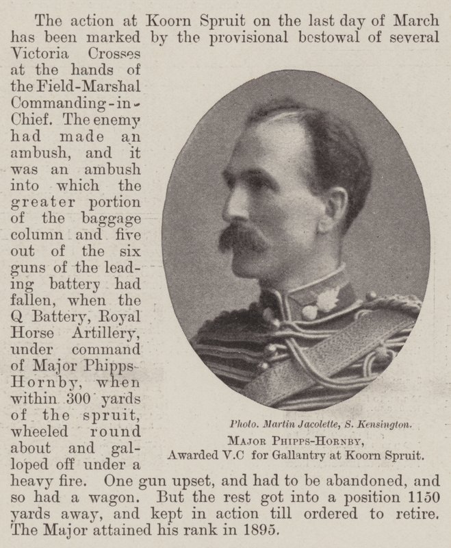 Major Phipps-Hornby, tildelt VC for galanteri på Koorn Spruit af English Photographer