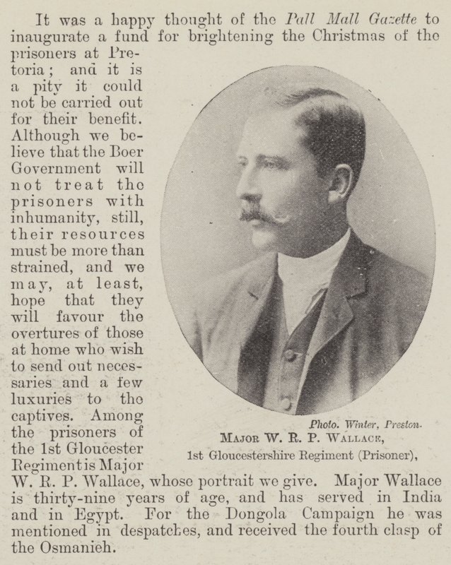 Major W R P Wallace, 1. Gloucestershire Regiment (fange) af English Photographer