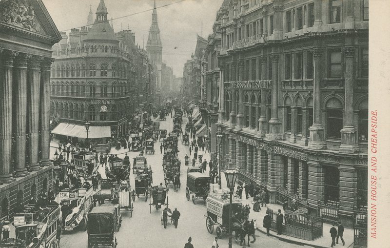 Mansion House og Cheapside, London af English Photographer