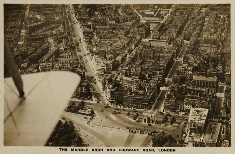 Marble Arch, Edgware Road, London, luftfoto (s/h foto) af English Photographer