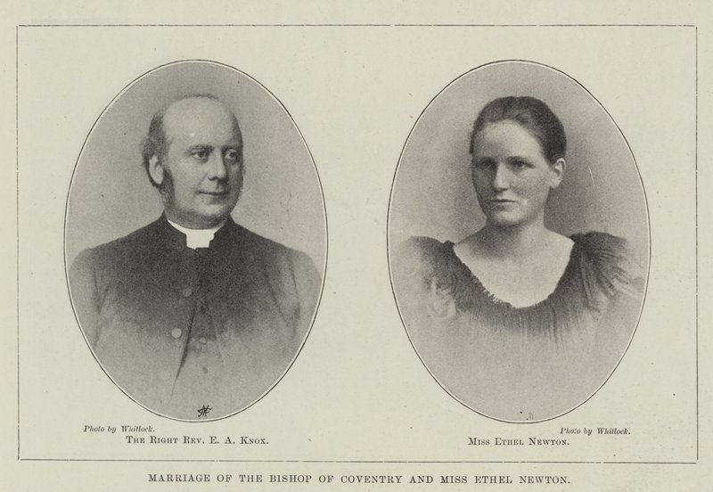 Ægteskab mellem biskoppen af Coventry og frøken Ethel Newton af English Photographer