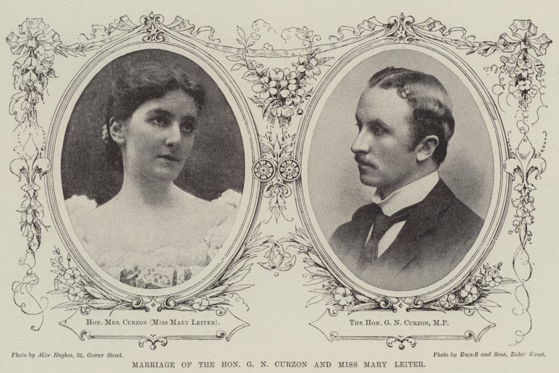 Ægteskab mellem den ærede G N Curzon og Miss Mary Leiter af English Photographer