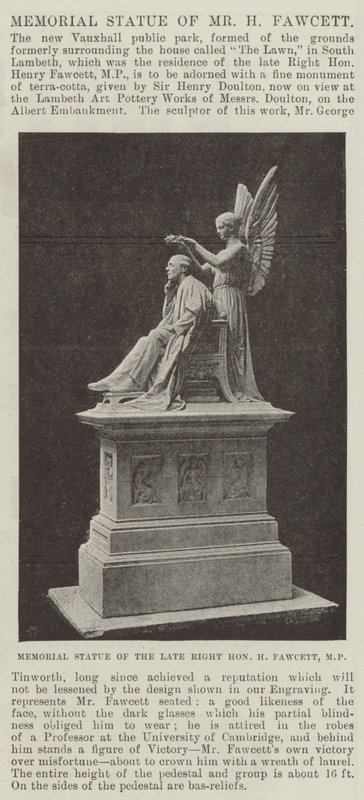 Mindestatue af hr. H Fawcett af English Photographer