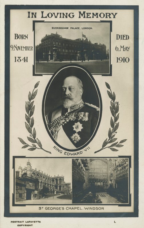 Mindekort for kong Edward VII (s/h foto) af English Photographer