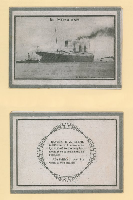 Mindekort til Kaptajn E J Smith fra Titanic af English Photographer