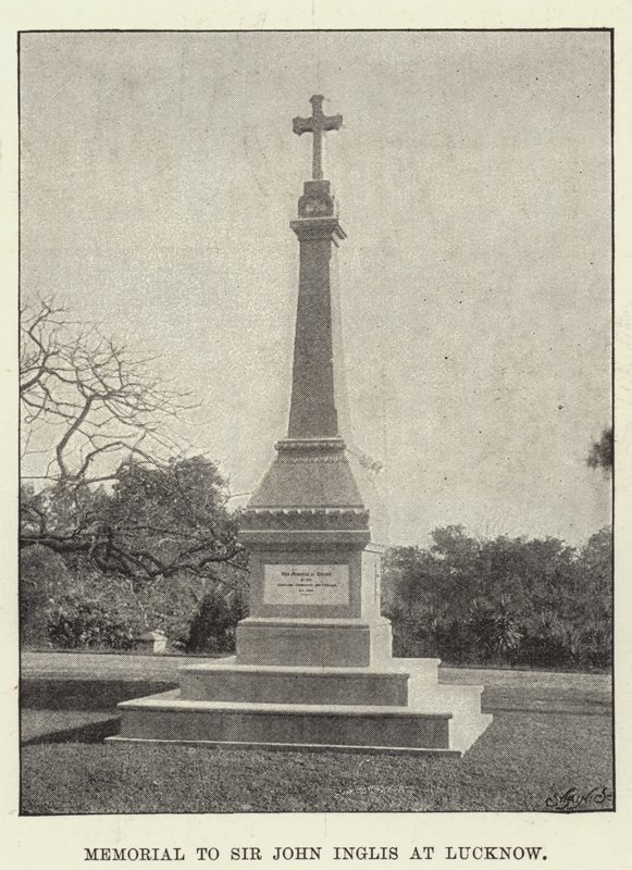 Mindesmærke for Sir John Inglis i Lucknow af English Photographer