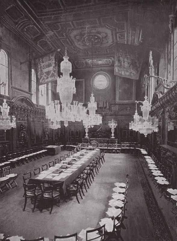 Mercers Hall, forberedt til et Livery-møde af English Photographer