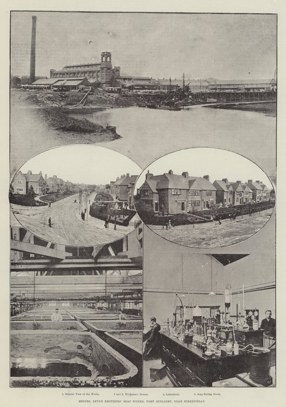Messers Lever Brothers Soap Works, Port Sunlight, nær Birkenhead af English Photographer