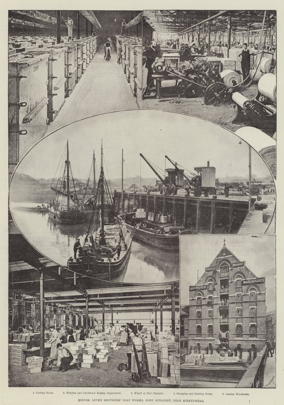 Messers Lever Brothers Soap Works, Port Sunlight, nær Birkenhead af English Photographer
