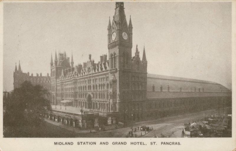 Midland Station og Grand Hotel, St. Pancras, London af English Photographer