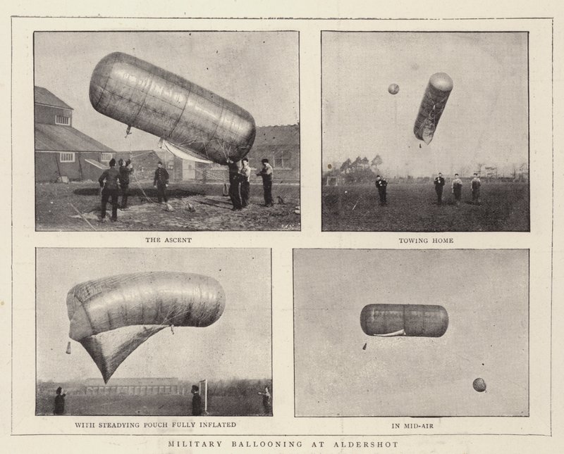 Militær ballonflyvning ved Aldershot af English Photographer