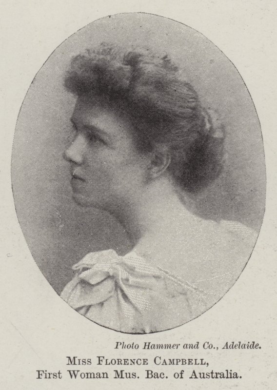 Miss Florence Campbell, First Woman Bachelor of Music of Australia af English Photographer