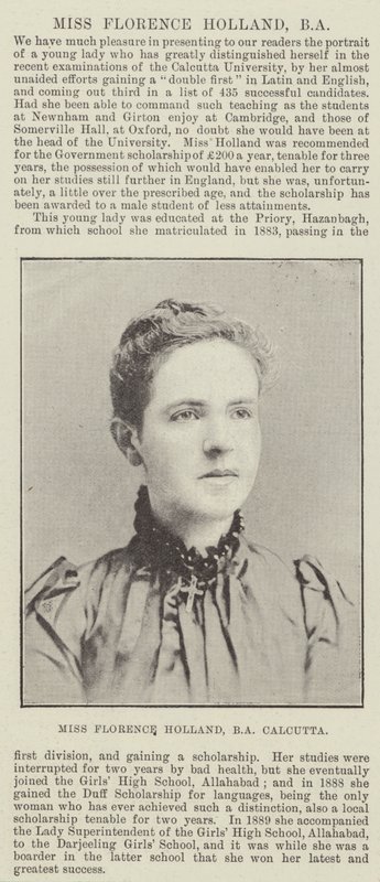 Miss Florence Holland, BA, Calcutta af English Photographer