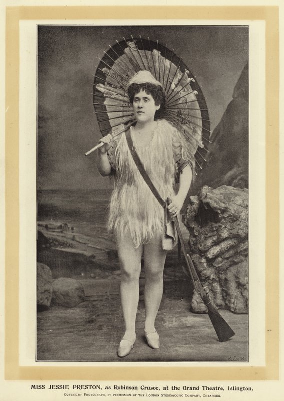 Miss Jessie Preston som Robinson Crusoe på Grand Theatre, Islington af English Photographer