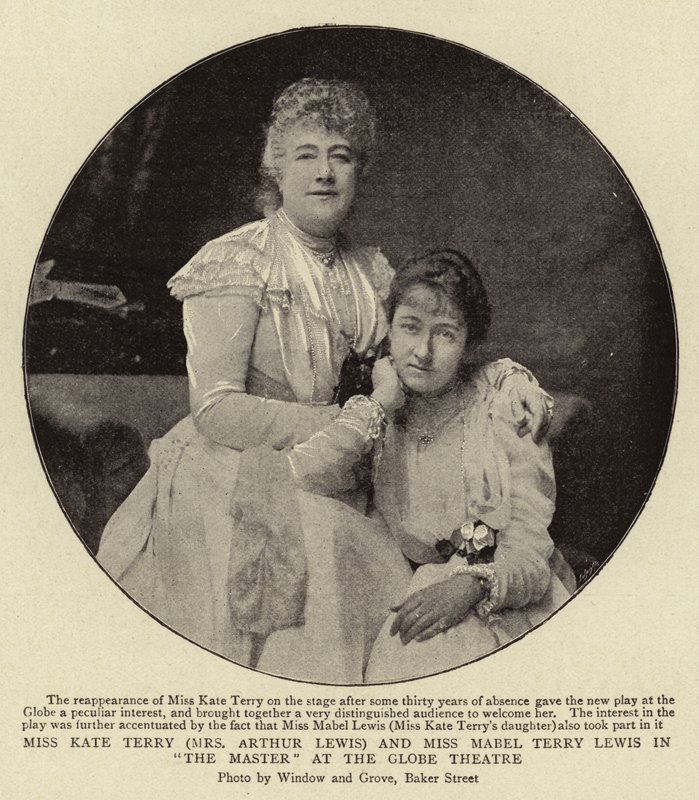 Miss Kate Terry (Mrs Arthur Lewis) og Miss Mabel Terry Lewis i The Master på Globe Theatre af English Photographer