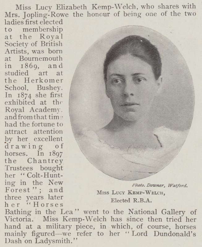 Miss Lucy Kemp-Welch, valgt til RBA af English Photographer