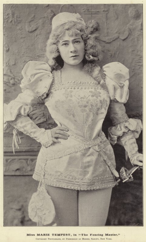 Miss Marie Tempest, i Fægtemesteren af English Photographer