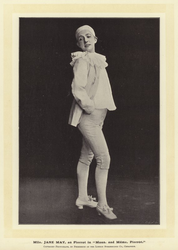 Mlle Jane May, som Pjerrot i Mons og Mdme Pjerrot af English Photographer