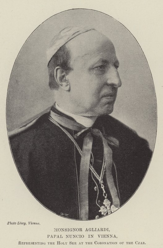 Monsignor Agliardi, pavelig nuntius i Wien, der repræsenterer Den Hellige Stol ved zarens kroning af English Photographer