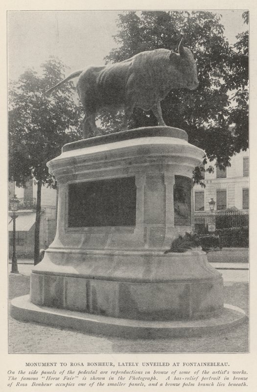 Monument til Rosa Bonheur, for nylig afsløret i Fontainebleau af English Photographer
