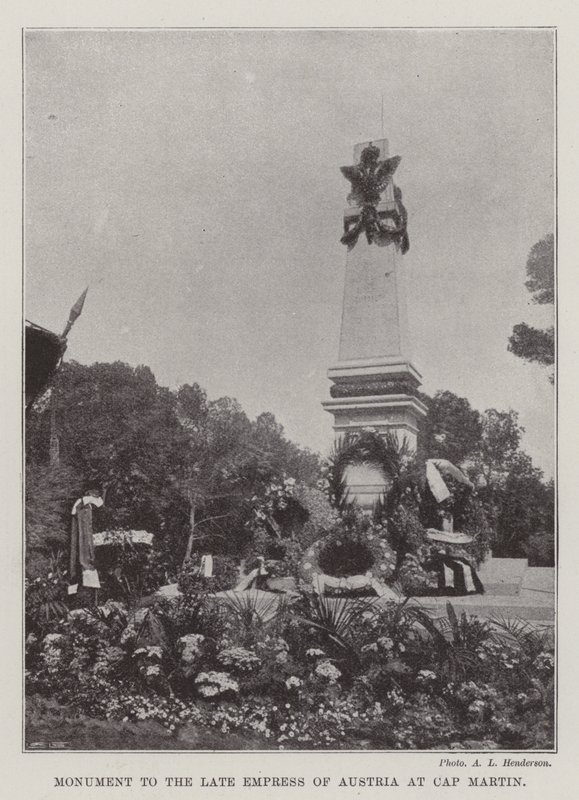 Monument til den afdøde kejserinde af Østrig ved Cap Martin af English Photographer