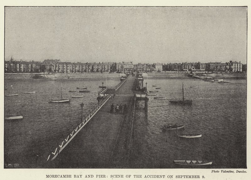Morecambe Bay and Pier, Ulykkesscenen den 9. september af English Photographer