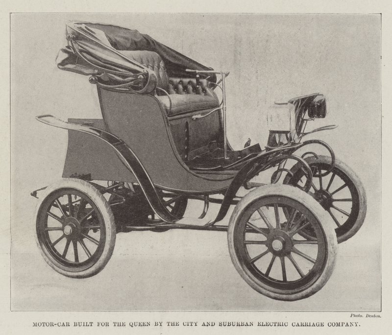 Motor-Car bygget til dronningen af City and Suburban Electric Carriage Company af English Photographer