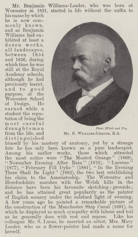 Mr. B. Williams-Leader, RA af English Photographer